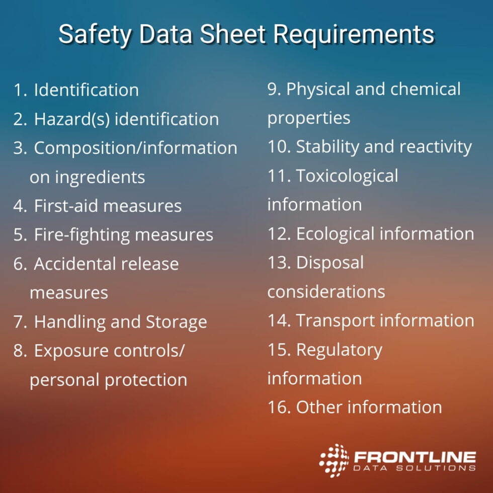 What are the requirements for safety data sheets? Frontline Blog