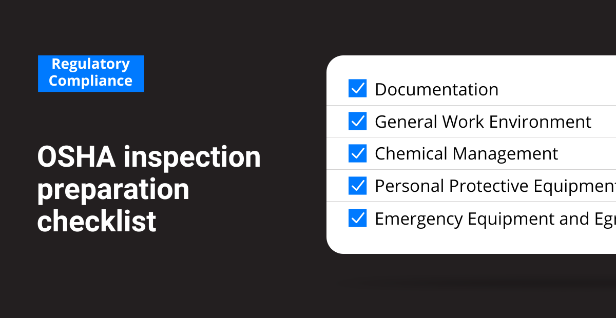 OSHA Inspection Prepration Checklist Frontline Data Solutions