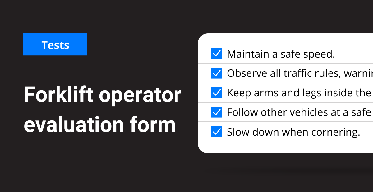 Forklift Operator Evaluation Form Frontline Data Solutions