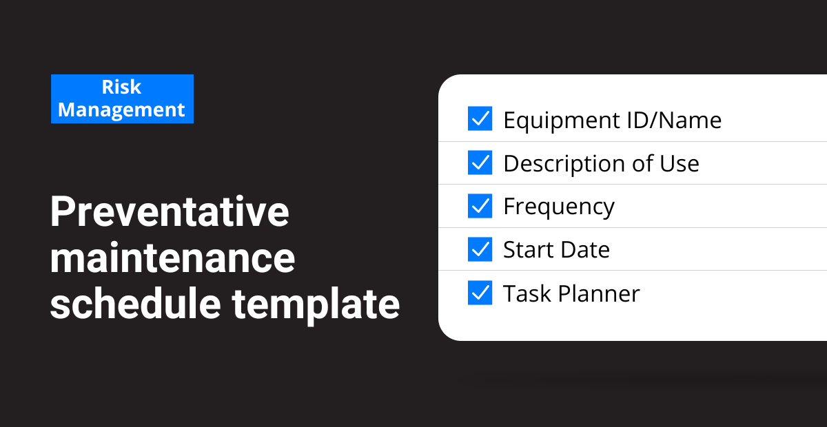 Preventative Maintenance Schedule Template