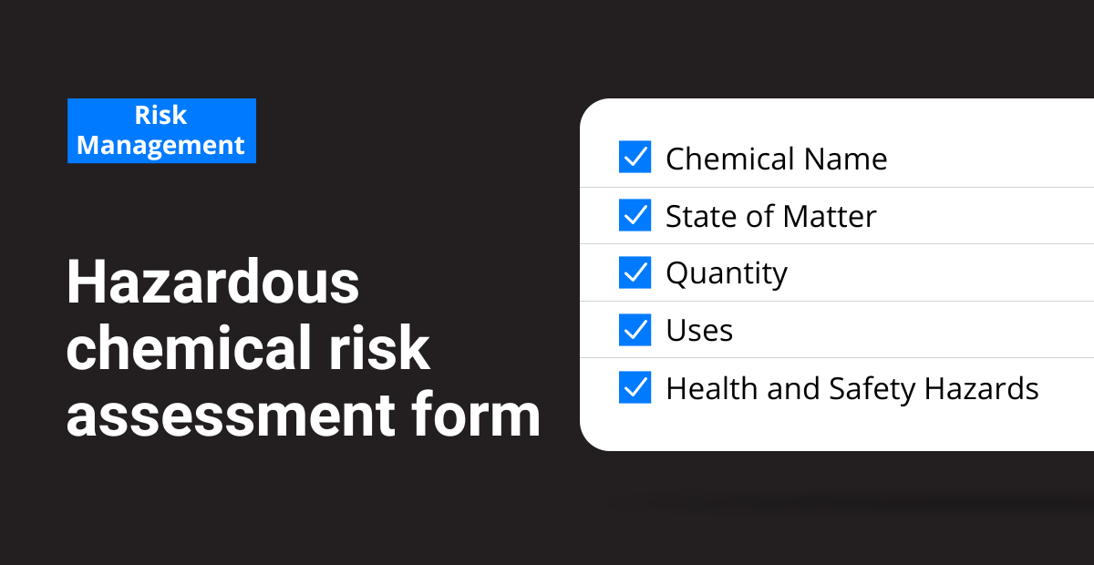 Hazardous Chemical Risk Assessment Form Frontline Data Solutions